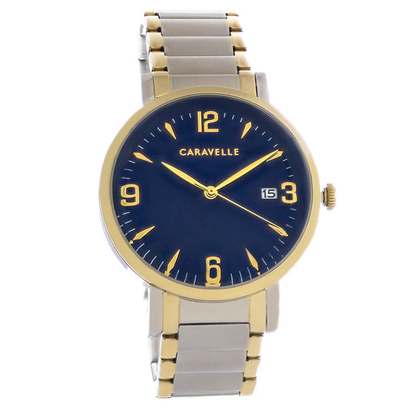 Caravelle By Bulova Men's 2-Tone Stainless Steel Blue Dial Quartz Watch 45A149