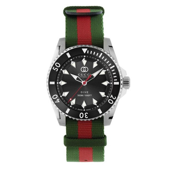 Gucci Dive Men's Black Dial Nylon Automatic Watch YA136364