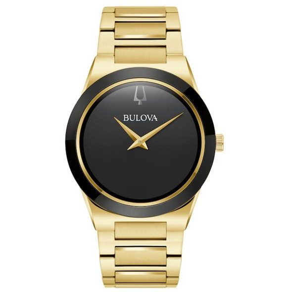 Bulova Millennia Men's Black Dial Stainless Steel Quartz Watch 97A183