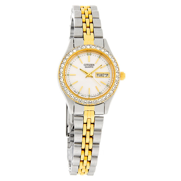 Citizen Quartz Women's Crystal 2T Rolo Bracelet Watch EQ0534-50D