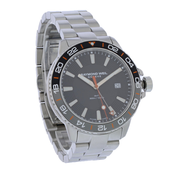 Raymond Weil Tango GMT Men's Black Dial Stainless Steel Watch 8280-ST2-20001