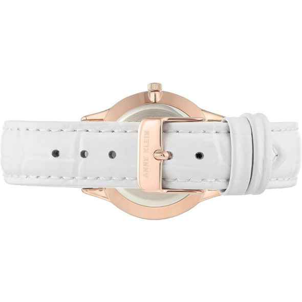 Anne Klein Easy-to-Read Women's Quartz White Leather Watch AK/3560RGWT Anne Klein Easy-to-Read Women's Quartz White Leather Watch AK/3560RGWT