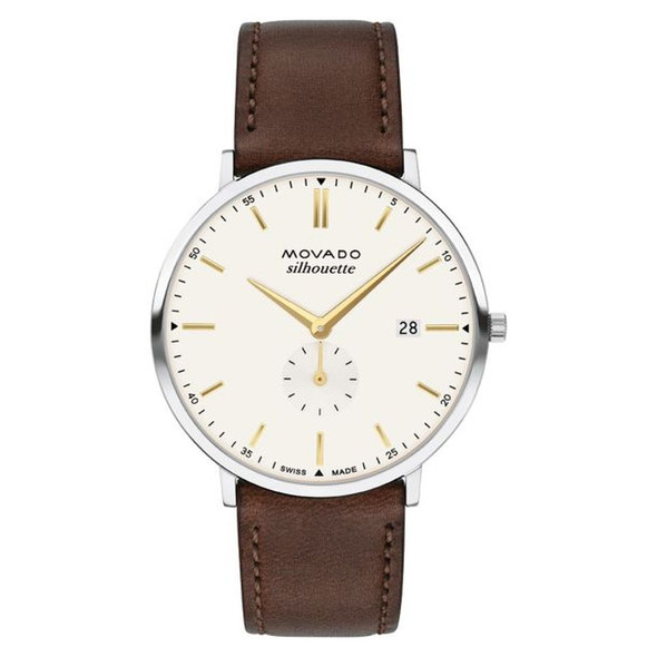 Movado Heritage Silhouette Men's White Dial Leather Quartz Watch 3650187 Movado Heritage Silhouette Men's White Dial Leather Quartz Watch 3650187