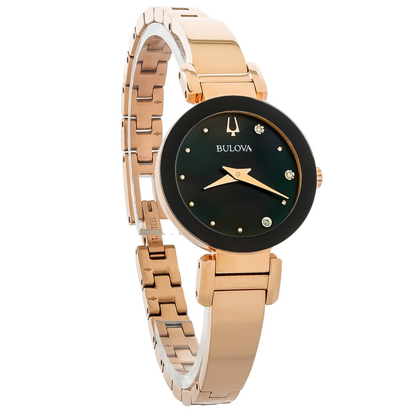 Bulova Marc Anthony Women's Diamond Rose Gold PVD Stainless Quartz Watch 97P163