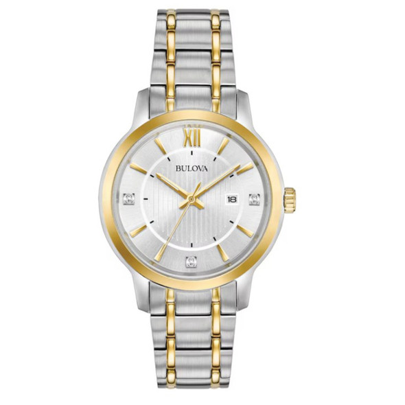 Bulova Classic Diamond Accent Two-Tone Women's Quartz Watch 98P175
