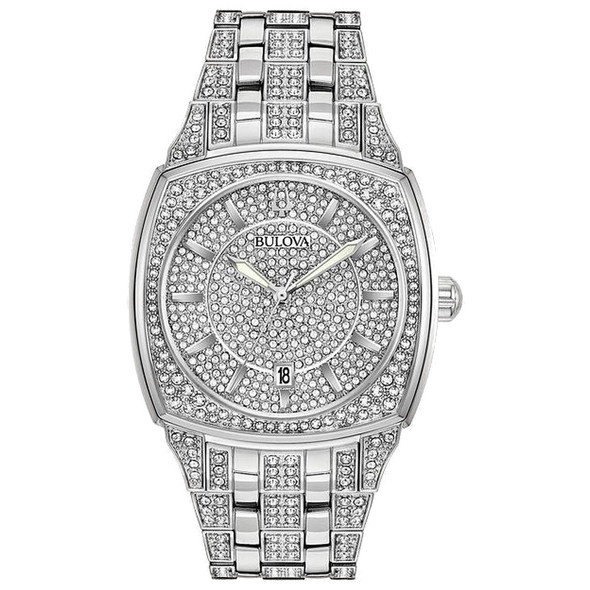 Bulova Phantom Men's Swarovski Crystal Pave Quartz Watch 96B296