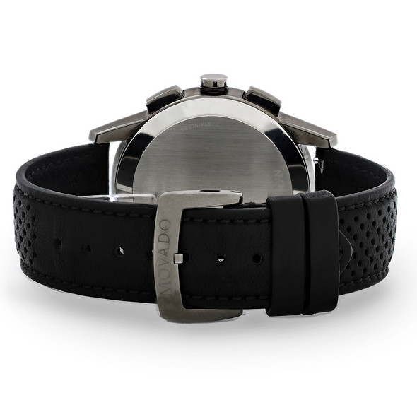 Movado Men's Blue Dial Chronograph Black PVD Bezel Quartz Watch 0607360