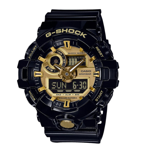 Casio G-Shock Men's Black & Gold Chronograph Quartz Watch GA710GB-1A