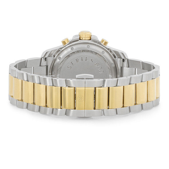 Movado Series 800 Men's 2-Tone Black Dial Swiss Quartz Chronograph Watch 2600146