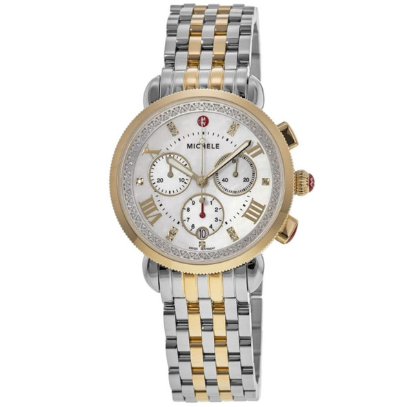 Michele Sport Sail Diamond MOP Dial Two-Tone Women's Quartz Watch MWW01C000142