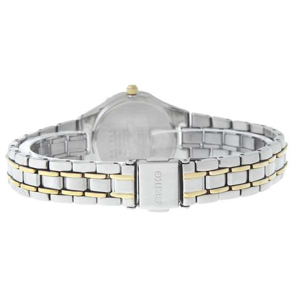 Seiko Solar Women's Diamond Two Tone Bracelet Dress Watch SUT068
