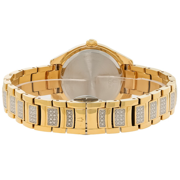 Bulova Women's Crystal Gold Tone PVD Stainless Steel Quartz Watch 98L306