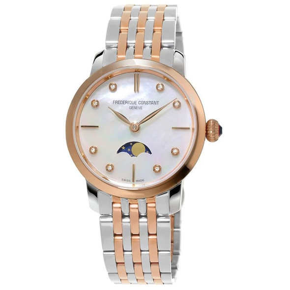 Frederique Constant Analogue Slimline Moonphase Women's Watch FC-206MPWD1S2B