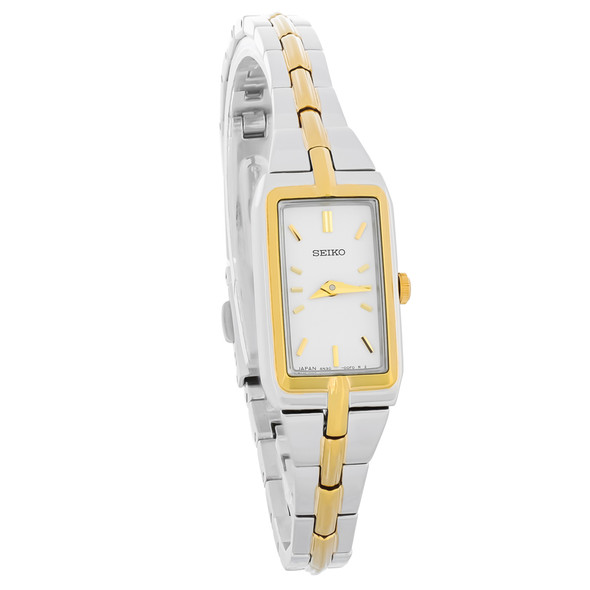Seiko Women's Two Tone Stainless Steel White Dial Quartz Watch SWR044