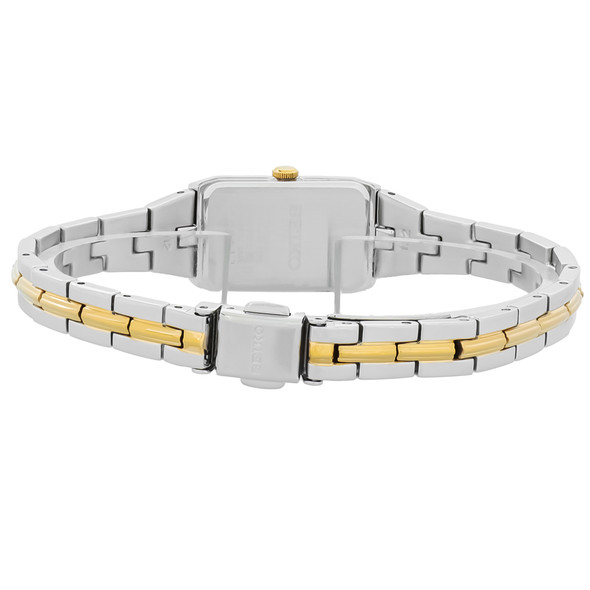 Seiko Women's Two Tone Stainless Steel White Dial Quartz Watch SWR044