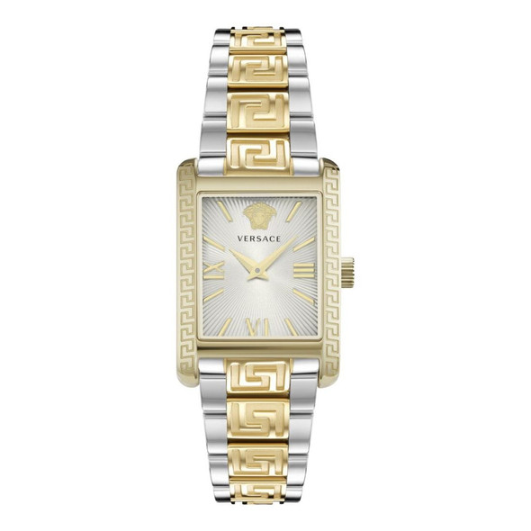 Versace Tonneau Two-Tone Silver Dial Women's Quartz Women's Watch VE1C00621