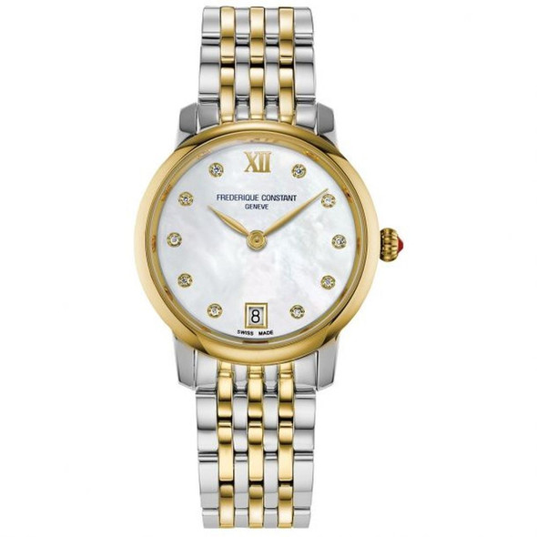 Frederique Constant Slimline Diamond Two-Tone Women's Watch FC-220MPWD1S23B