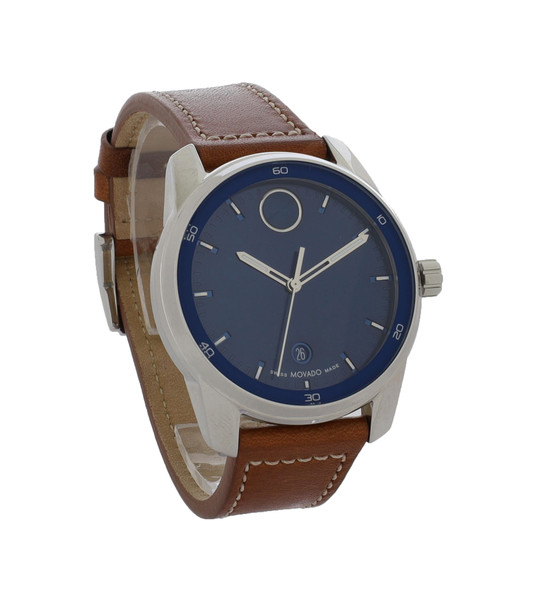 Movado Bold Verso Men's Stainless Steel  Blue Dial Quartz Watch 3600944