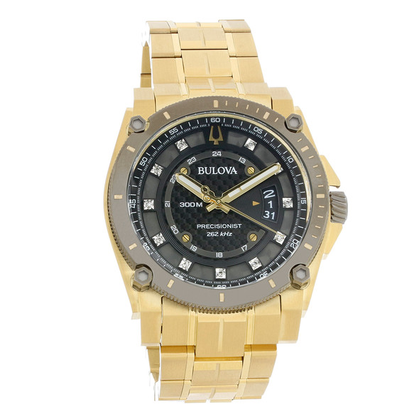 Bulova Precisionist UHF Champlain Men's Gold Plated Quartz Watch 98D156