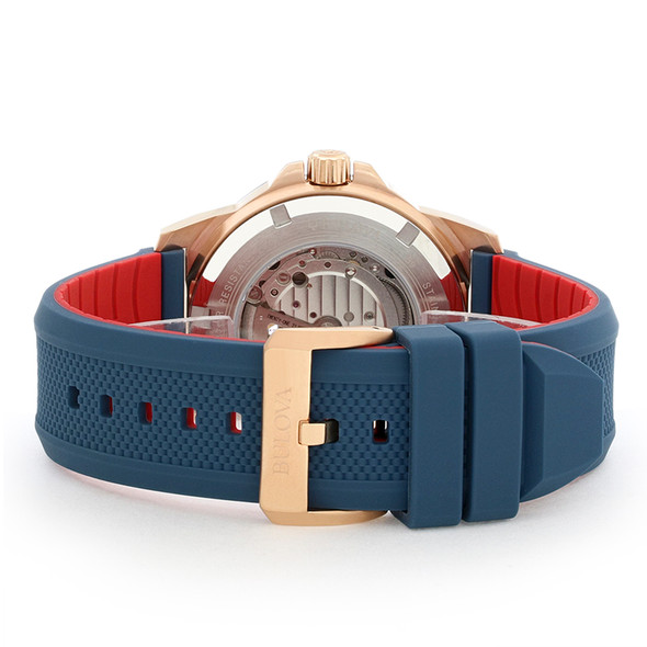 Bulova Marine Star Men's Rose Gold Plated Stainless Automatic Watch 98A227