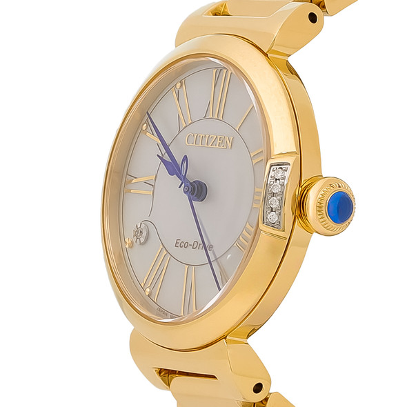 Citizen Eco-Drive L Mae Women's Diamond Gold Tone PVD Watch EM1062-57D
