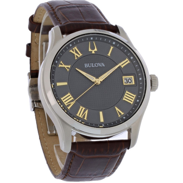 Bulova Wilton Men's Stainless Steel Grey Dial Quartz Watch 96B389