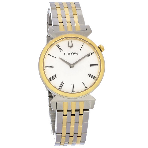 Bulova Regatta Women's White Dial 2-Tone Stainless Steel Quartz Watch 98L264