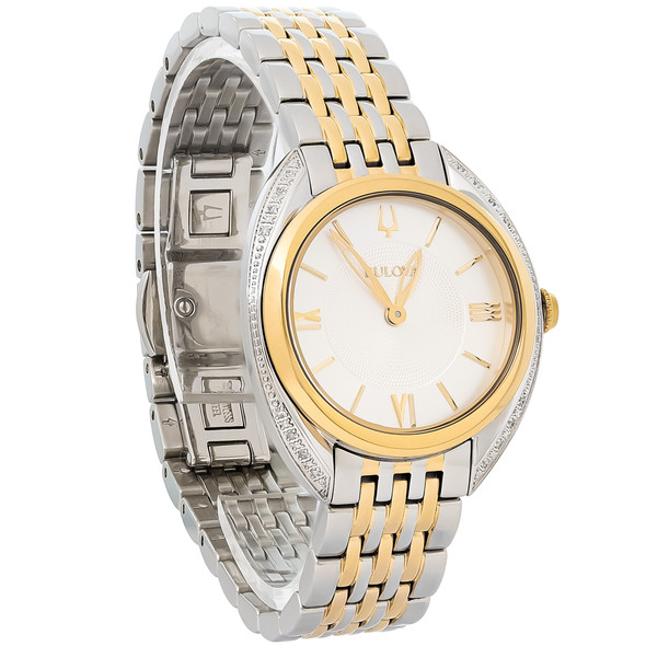 Bulova Classic Women's Diamond Two-Tone Stainless Quartz Watch 98R296