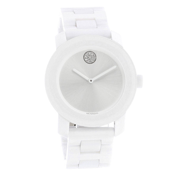Movado Bold Women's Ceramic White Dial Swiss Quartz Watch 3600534