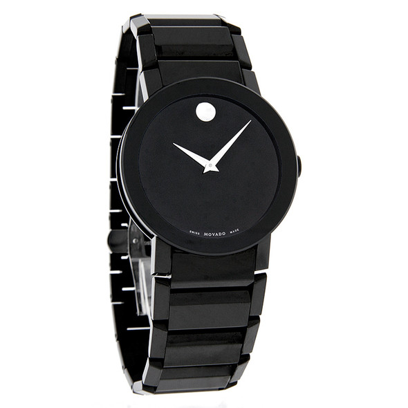 Movado Sapphire Men's Black Pvd Tuxedo Dress Swiss Quartz Watch 0606307