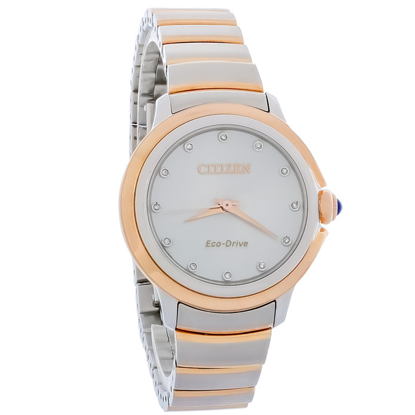 Citizen Eco-Drive CECI Women's Diamond Two Tone Stainless Steel Watch EM0956-54A