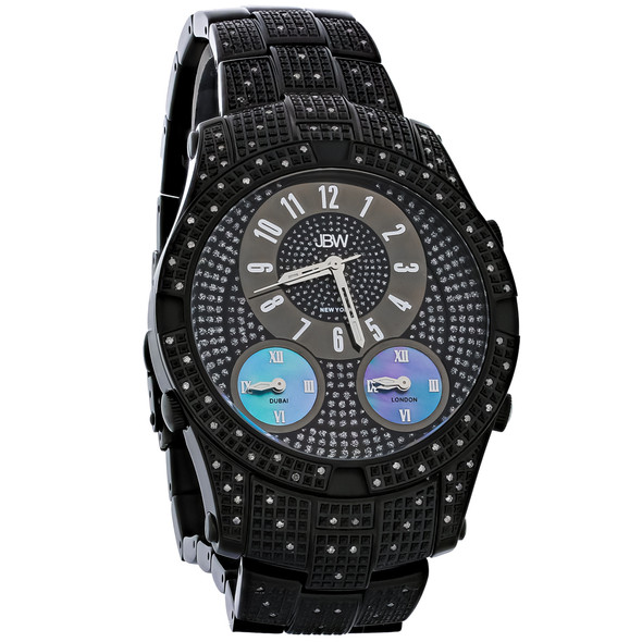JBW Jet Setter III Diamond Black PVD Stainless Steel Men's Quartz Watch J6348D