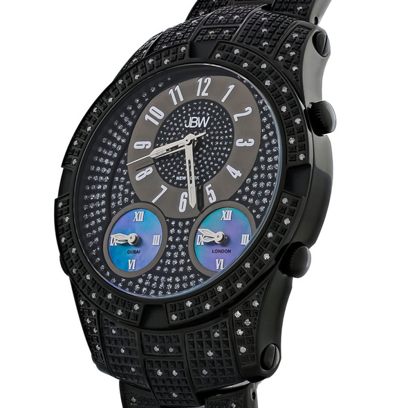 JBW Jet Setter III Diamond Black PVD Stainless Steel Men's Quartz Watch J6348D
