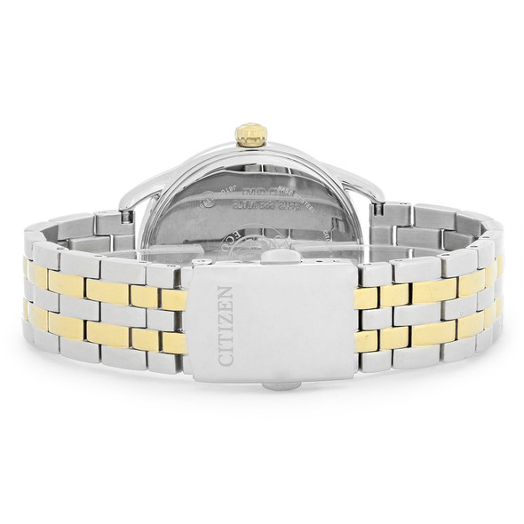 Citizen Eco-Drive Women's Silver Dial Two-Tone Crystal Watch FE6114-54A