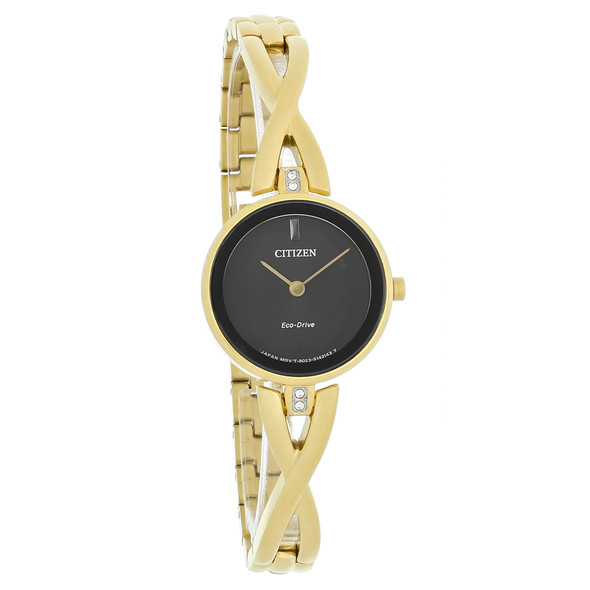 Citizen Eco-Drive Women's Silhouette Crystal Gold-Tone Bracelet Watch EX1422-54E