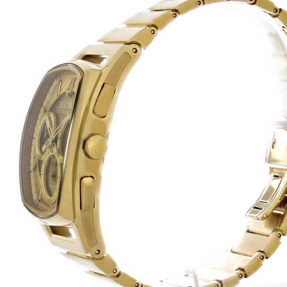 Bulova Curv Men's Gold Tone PVD Stainless Steel Chronograph Quartz Watch 97A160