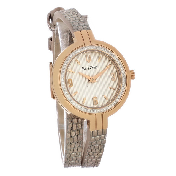 Bulova Rhapsody Women's Diamond Rose Gold Plated Stainless Quartz Watch 98R279