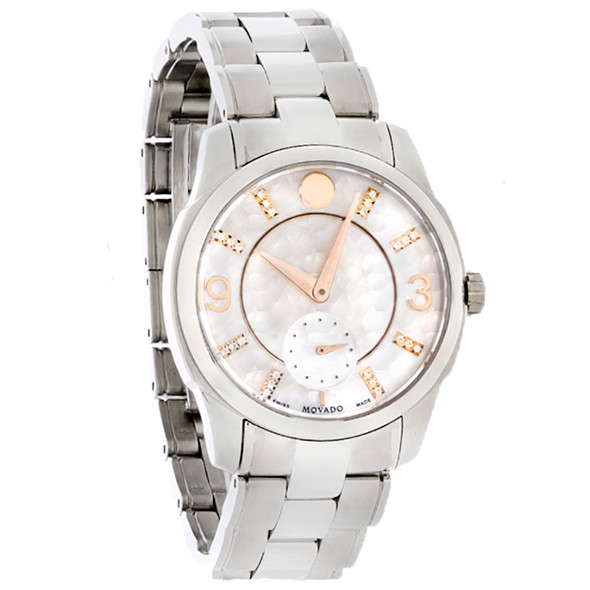 Movado LX MOP Dial Stainless Steel Women's Quartz Watch 0606619