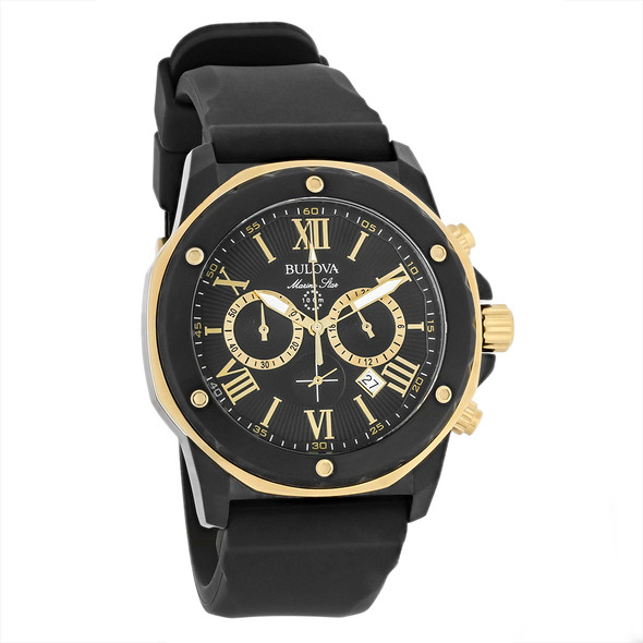 Bulova Marine Star Men's Gold-Tone Quartz Chronograph Watch 98B278