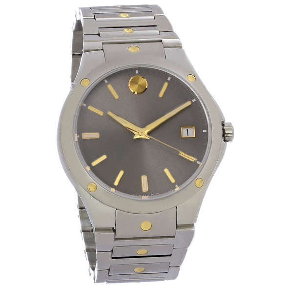 Movado S.E. Series Grey Dial 2-Tone Stainless Steel Men's Quartz Watch 0607514