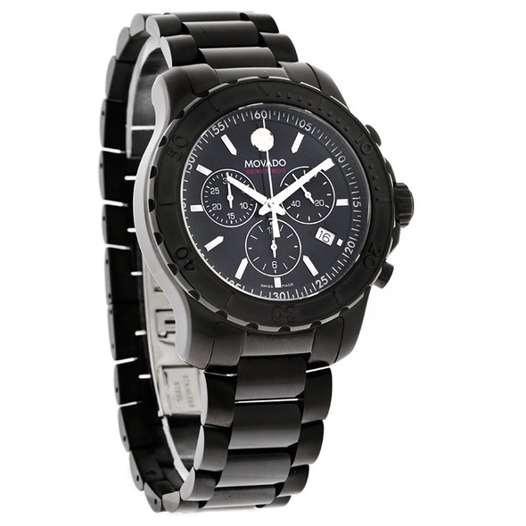 Movado Series 800 Men's Black Dial Swiss Chrono Quartz Watch 2600119
