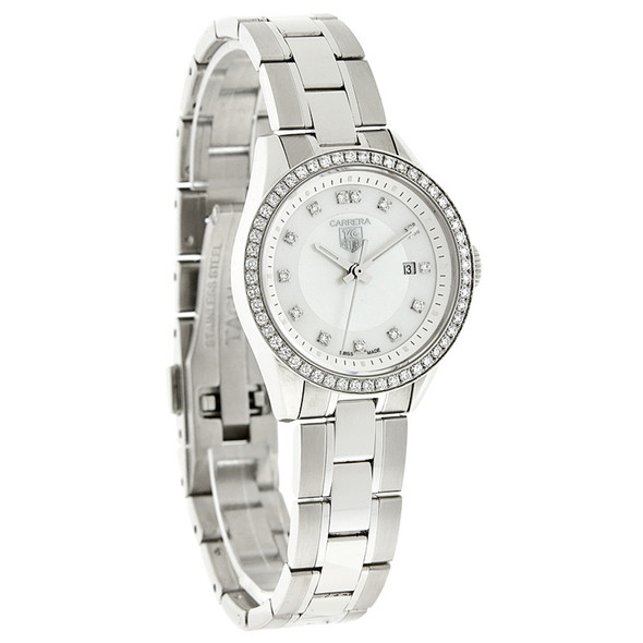 Tag Heuer Carrera Diamond Women's MOP Date Swiss Quartz Watch WV1413.BA0793