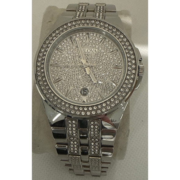 Bulova Phantom Men's Stainless Steel Crystal Quartz Watch 96B235