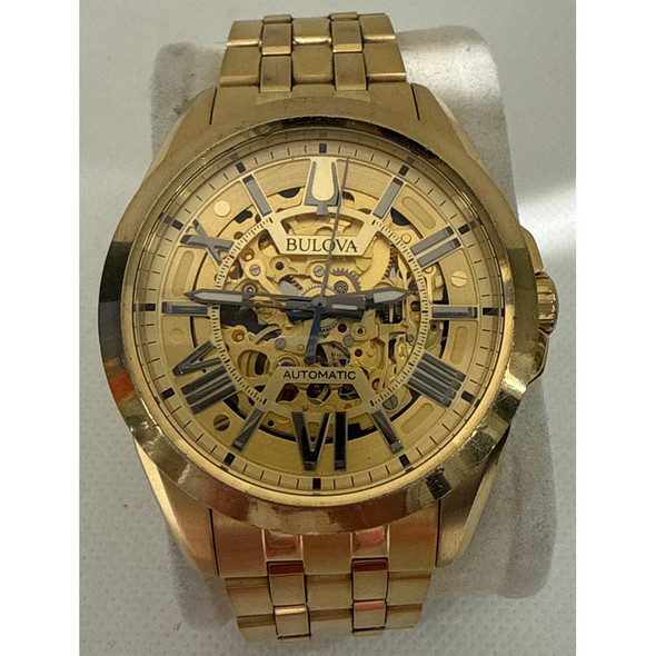 Bulova Sutton Men's Gold PVD Stainless Steel Automatic Watch 97A162