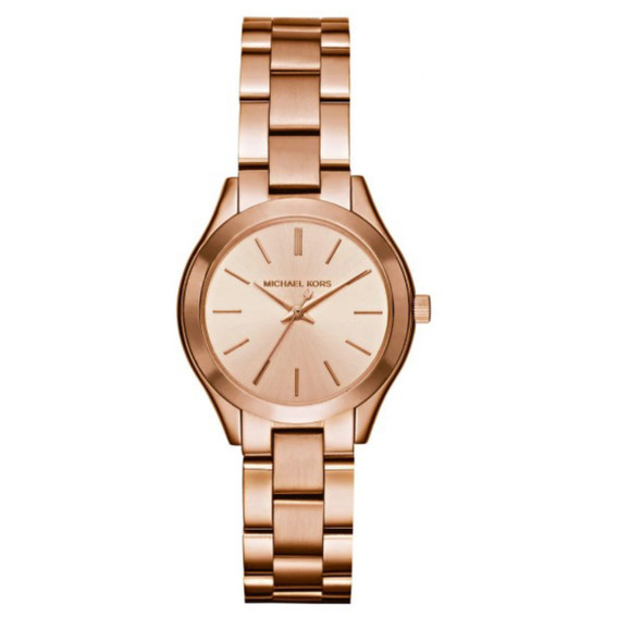 Michael Kors MK3513 Women's Slim Runway Quartz Rose Gold Tone Watch