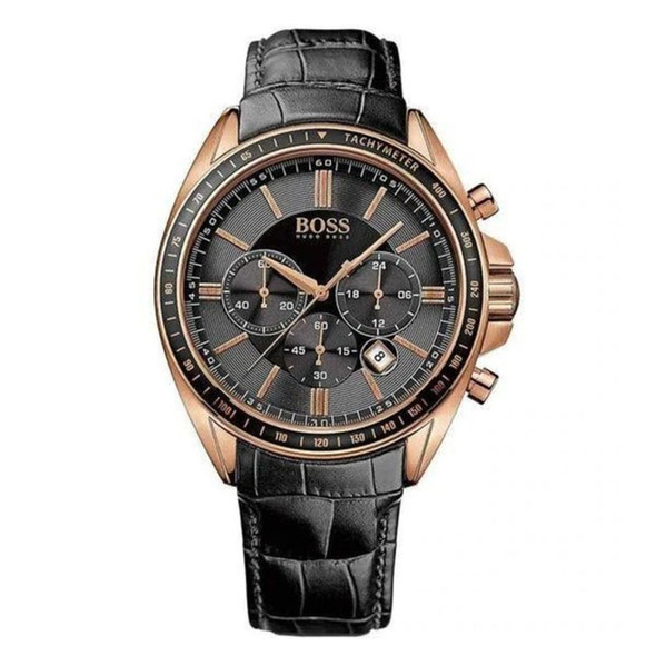 Hugo Boss Driver Sport Men's Black Leather Quartz Watch 1513092
