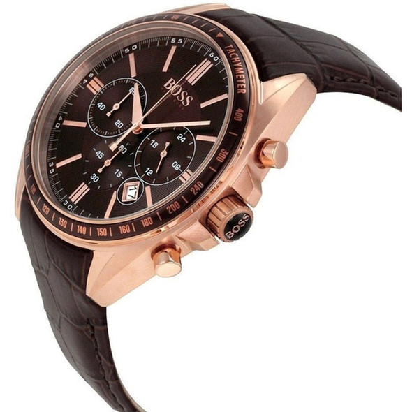 Hugo Boss Driver Sport Men's Black Leather Quartz Watch 1513092