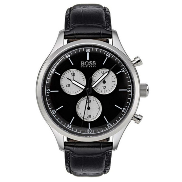 Hugo Boss Companion Men's Black Leather Quartz Watch 1513543