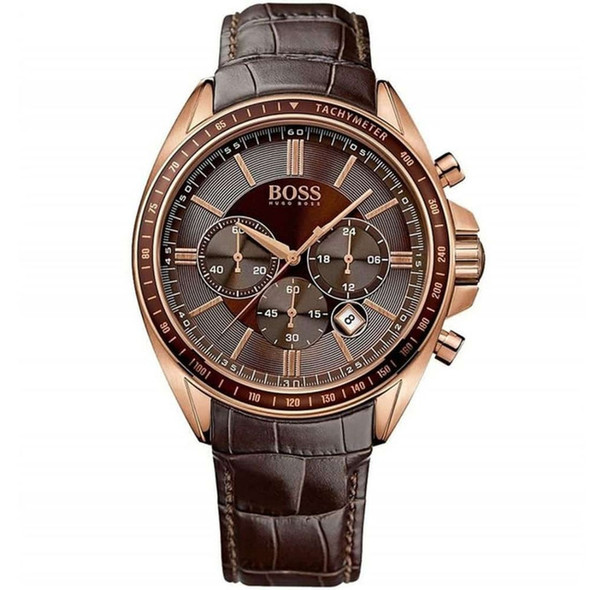 Hugo Boss Driver Men's Brown Leather Quartz Watch 1513093