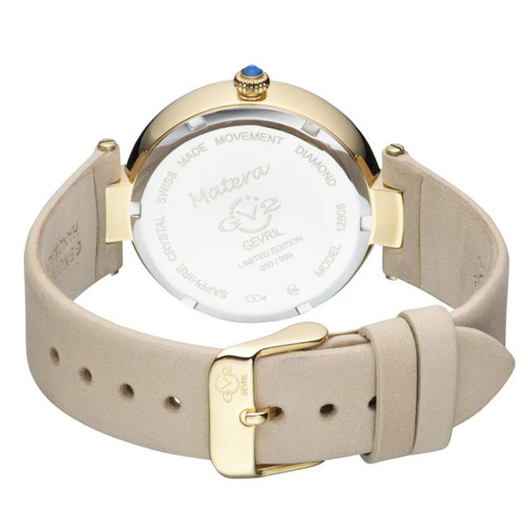 Gevril Matera Women's Beige Leather Quartz Watch 12808